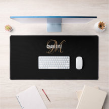 Elegant black gold monogram name