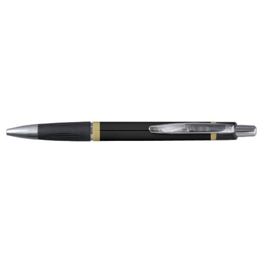 Elegant Black Gold Monogram Pen (Achterkant)