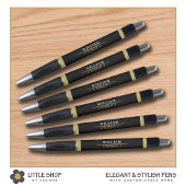Elegant Black Gold Monogram Pen
