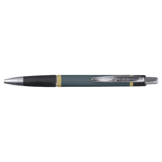 Elegant Black Gold Monogram Pinstripe Pen (Achterkant)