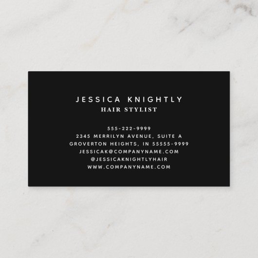 Elegant Black Gold Monogram Script Initials Visitekaartje (Achterkant)