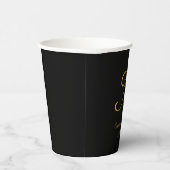 Elegant Black Gold Monogram Script Name Papieren Bekers (Rechts)