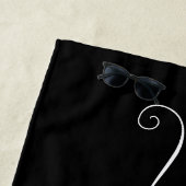 Elegant Black Gold Monogram Script Name Strandlaken (In situ)