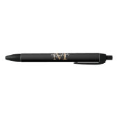 Elegant Black Gold Monogram Script Name Stylish Zwarte Inkt Pen (Bodem)