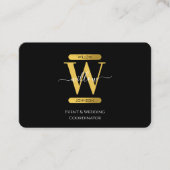 Elegant Black & Gold Monogram Social Media Icons Visitekaartje (Voorkant)