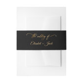 Elegant Black & Gold Monogram Weddenschap Uitnodigingen Wikkel (Voorkant Voorbeeld)