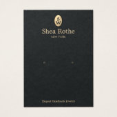 Elegant Black Gold Monogram Woordbeeldscherm Kaart (Voorkant)