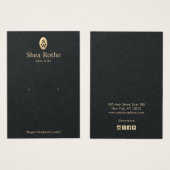 Elegant Black Gold Monogram Woordbeeldscherm Kaart (Voorkant /achterkant)