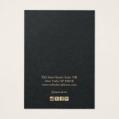 Elegant Black Gold Monogram Woordbeeldscherm Kaart (Achterkant)