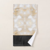 Elegant Black Gold Monogramed Initiaal Bad Handdoek (Handdoek)
