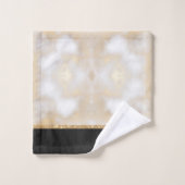 Elegant Black Gold Monogramed Initiaal Bad Handdoek (Wasdoekje)