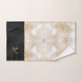 Elegant Black Gold Monogramed Initiaal Bad Handdoek (Handdoek)