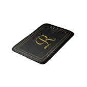 Elegant Black & Gold Monogrammed Personalized Badmat (Gekanteld)