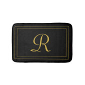 Elegant Black & Gold Monogrammed Personalized Badmat (Voorkant)