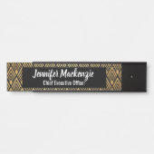 Elegant Black Gold Name Bord Art Deco Deurbord Deurbordje (Voorkant)