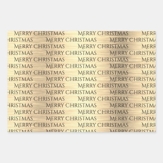 Elegant Black & Gold Natitivity Merry Kerstmis Inpakpapier Vel (Voorkant 3)