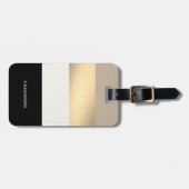 Elegant Black Gold Neutral Palet Aangepast Bagagelabel (Voorkant horizontaal)