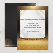 Elegant Black & Gold New Year 2025 Invitation  Feestdagenkaart (Voorkant / Achterkant)