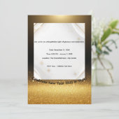 Elegant Black & Gold New Year 2025 Invitation  Feestdagenkaart (Staand voorkant)