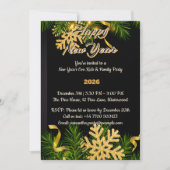 Elegant Black & Gold New Year Invitation 5x7  Kaart (Voorkant)