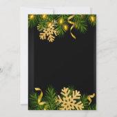 Elegant Black & Gold New Year Invitation 5x7  Kaart (Achterkant)