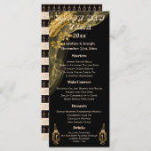 Elegant Black & Gold New Year Menu & Champagne (Voorkant / Achterkant)