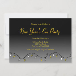 Elegant Black Gold New Year's Eve Party 2026 Kaart