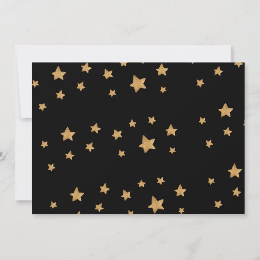 Elegant Black & Gold New Years party Aankondiging (Achterkant)