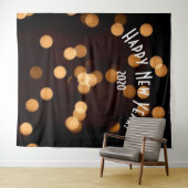 Elegant Black Gold New Years Photo Booth Backdrop Wandkleed (In Situ (horizontaal))