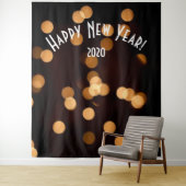 Elegant Black Gold New Years Photo Booth Backdrop Wandkleed (In situ)