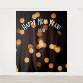 Elegant Black Gold New Years Photo Booth Backdrop Wandkleed (Voorkant)