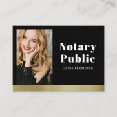 Elegant Black & Gold Notary Public Business Card Visitekaartje (Voorkant)