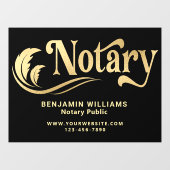 Elegant Black & Gold Notional Public Raamsticker (Vel)