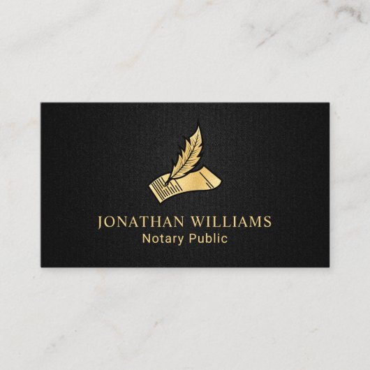 Elegant Black & Gold Notional Public Visitekaartje (Voorkant)