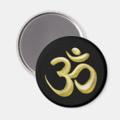 Elegant Black Gold Om Sanskrit Symbol Magneet (Voorkant / Achterkant)