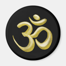 Elegant Black Gold Om Sanskrit Symbol Magneet
