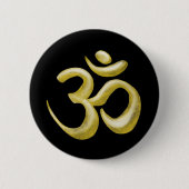 Elegant Black Gold Om Sanskrit Symbol Ronde Button 5,7 Cm (Voorkant)