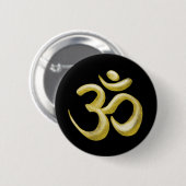 Elegant Black Gold Om Sanskrit Symbol Ronde Button 5,7 Cm (Voorkant /achterkant)