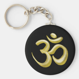 Elegant Black Gold Om Sanskrit Symbol Sleutelhanger