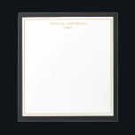 Elegant Black Gold op maat Notitieblok<br><div class="desc">Dit notitieblok heeft een elegante en minimalistische,  dikke zwarte grens en dunne gouden rand. Pas het met jouw naam of bedrijfsnaam aan.</div>