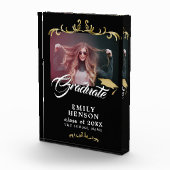 Elegant Black Gold Ornamenten Afstudeerder Afstude Fotoblokken (Rechts)