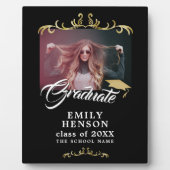 Elegant Black Gold Ornamenten Afstudeerder Afstude Fotoplaat (Voorkant)
