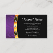 Elegant Black Gold Paars met Monogram Diamonds Visitekaartje (Achterkant)