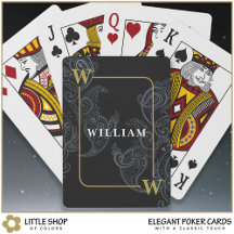 Elegant Black Gold Paisley Monogram Initiaal Naam