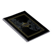 Elegant Black Gold Paisley Monogramed Notitieboek (Rechterzijde)