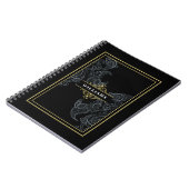 Elegant Black Gold Paisley Monogramed Notitieboek (Linkerzijde)