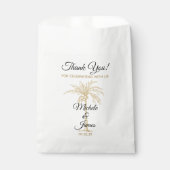 Elegant Black Gold Palm Tree Modern Wedding Bedankzakje (Voorkant)