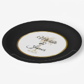 Elegant Black Gold Palm Tree Modern Wedding Papieren Bordje (Gekanteld)