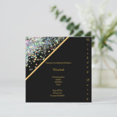 ELEGANT BLACK GOLD PASTEL SPOT BIRTHDAY 2 KAART (Staand voorkant)