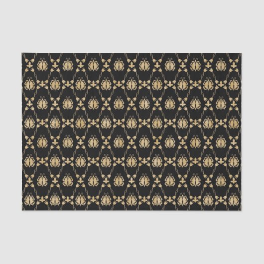 Elegant Black Gold Pattern Tissuepapier (Voorkant)